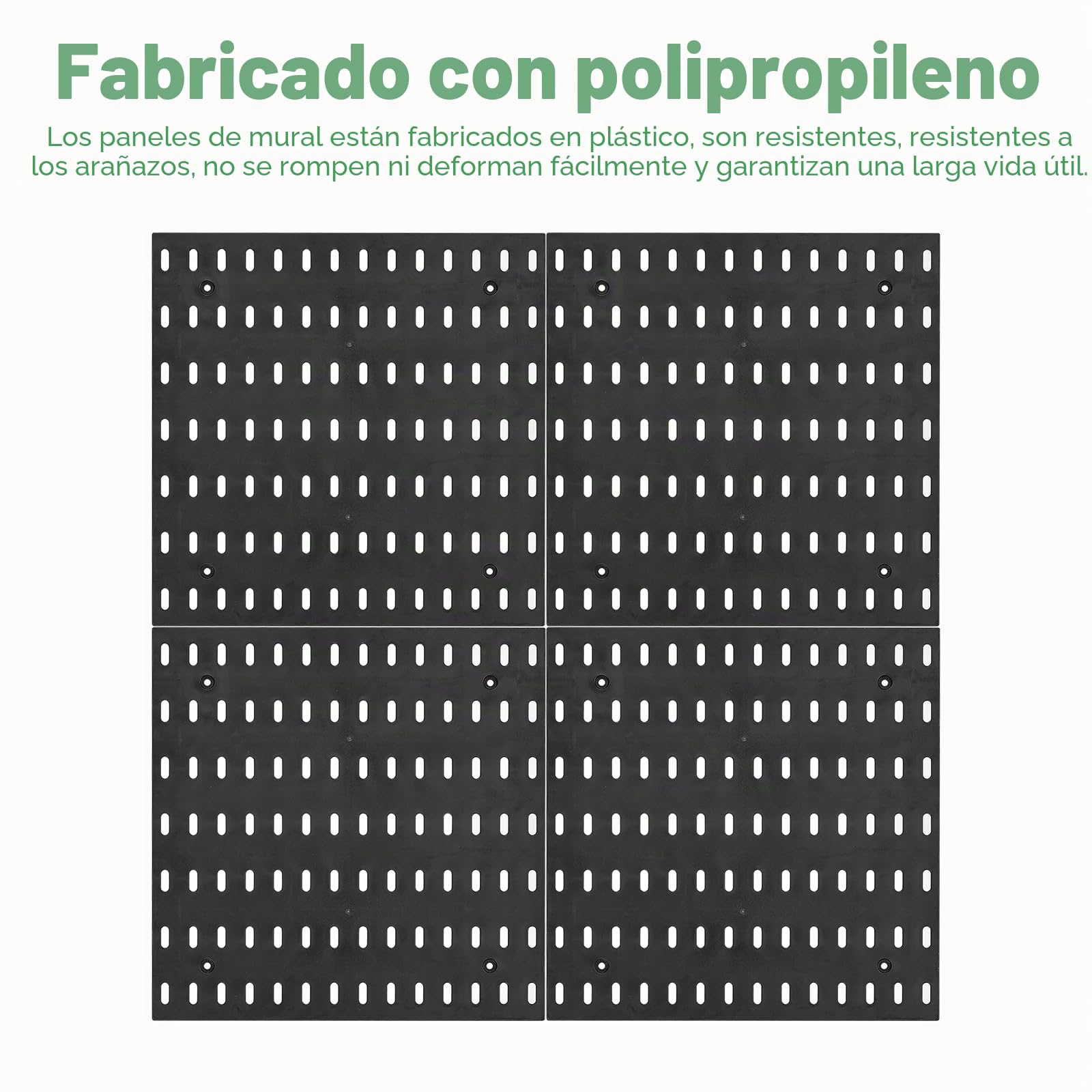 QUARKZMAN 4uds Plástico Perforados Tableros Pared Paneles Clavijas Tableros para Trabajo Banco Negro Perforado Tablero para Garaje Cocina Estar Sala Habitación Baño Oficina Negro