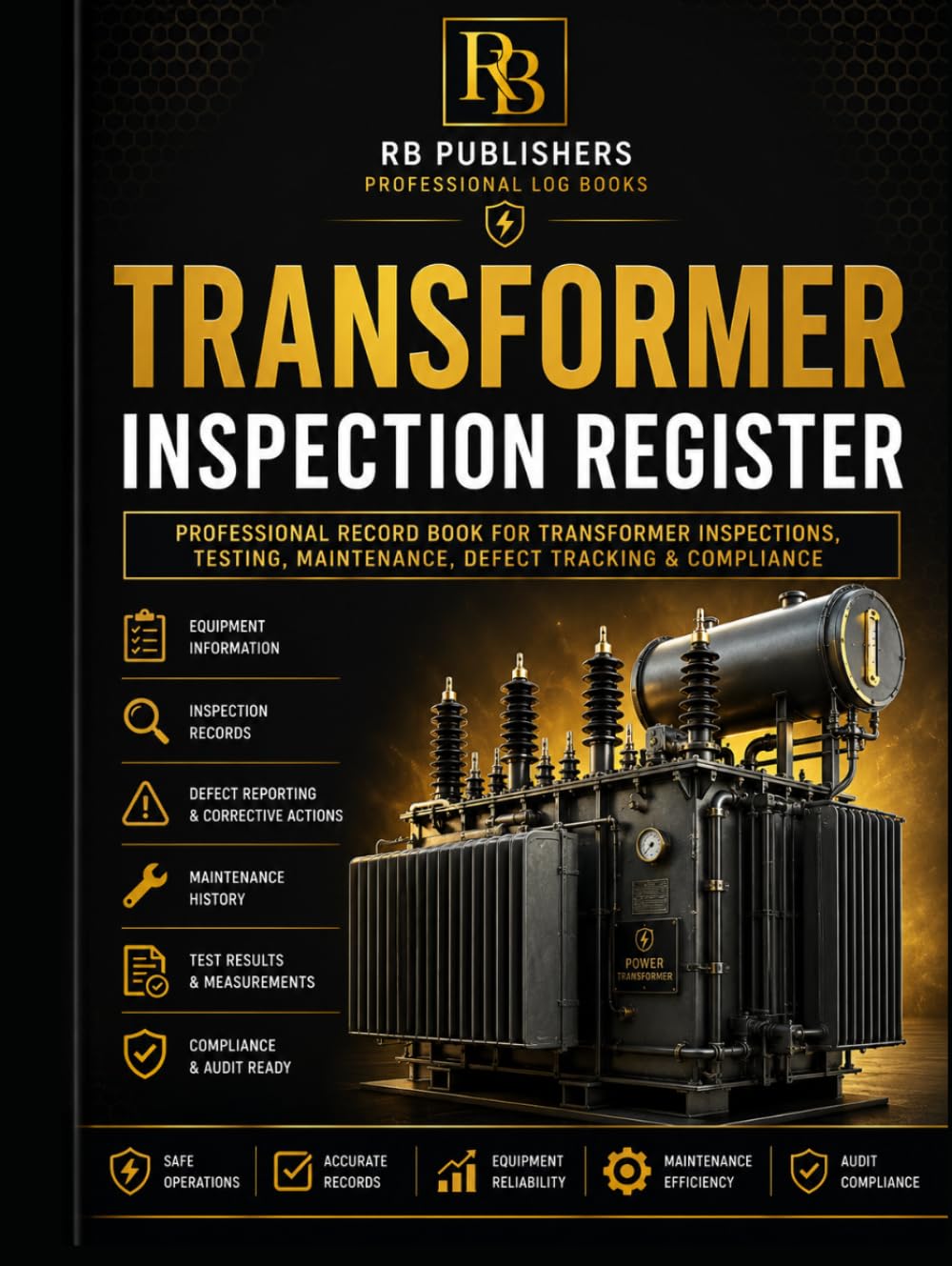 Transformer Inspection Register: Professional Log Book for Equipment Information, Inspection Records, Maintenance & Test History, Defect Tracking, ... Audit Reviews and Compliance Documentation