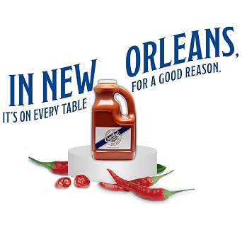 Crystal Louisiana's Pure Hot Sauce, Original - 1 Gallon (128 Fl Oz), Low Sodium, Low Fat, All Natural, Recipe Card Included - Authentic Cajun Flavor