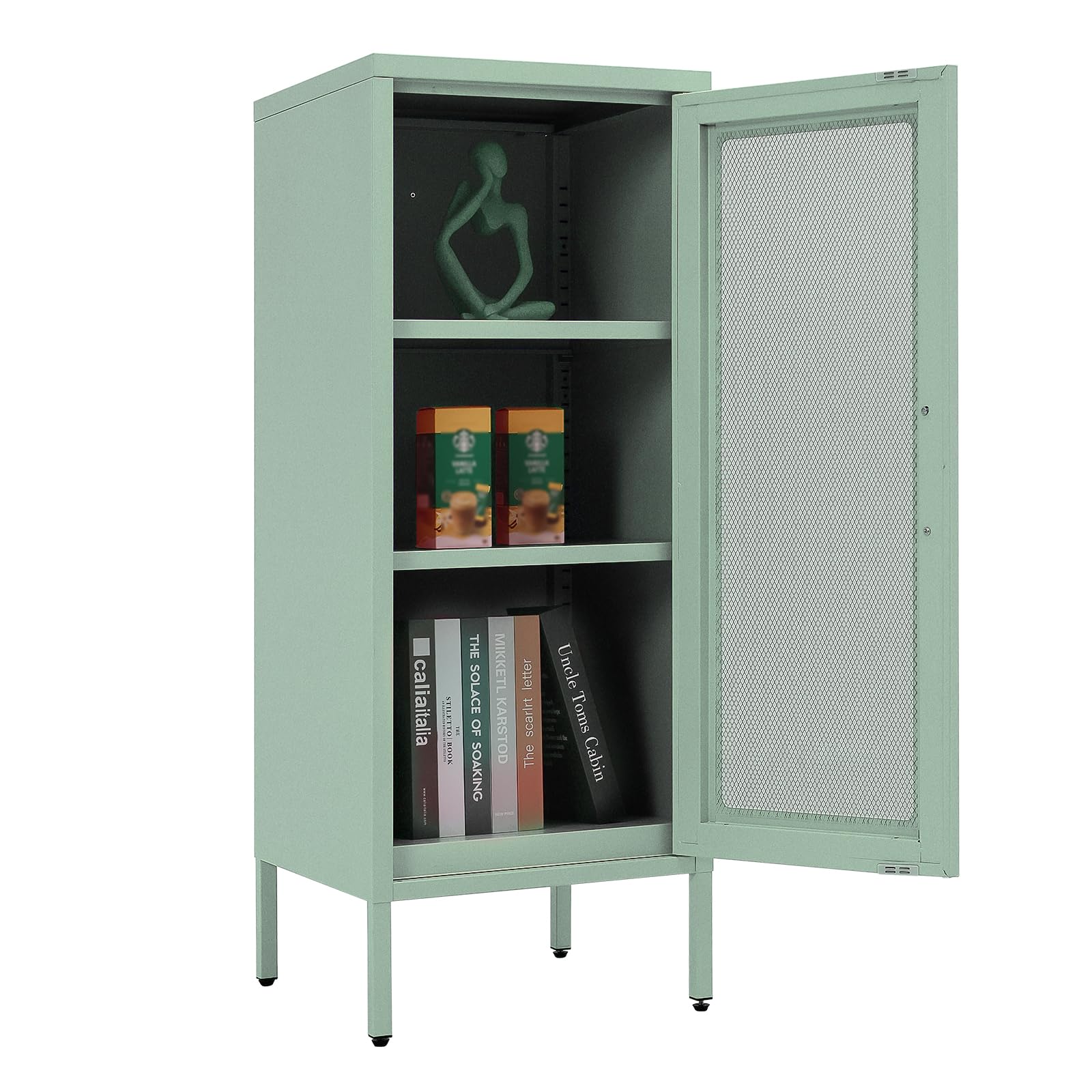 ALBAD Slim Metal Storage Cabinet - accent furniture | Mubboo