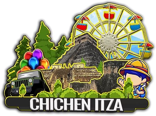 Chichen Itzá - Imán de madera para nevera, diseño de México, monumentos en 3D, recuerdos coleccionables, decoración hecha a mano, 2008