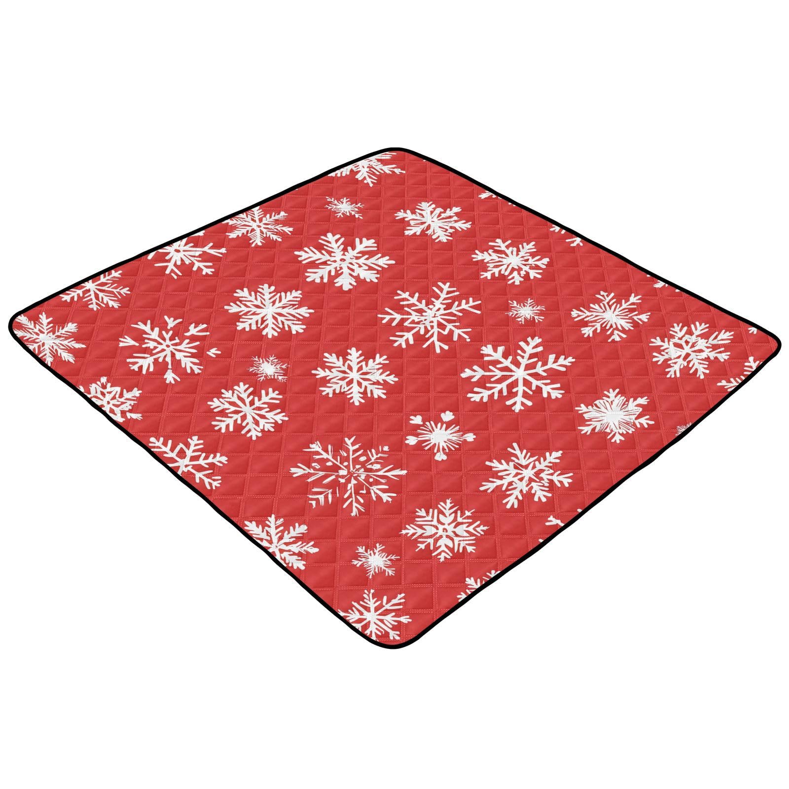 BOESI Graffiti Snowflake Pattern Baby Play Mat, 50“ X 50” Washable Folding Crawling Mat, Baby Floor Mat, Soft, Thick, Non-Slip