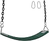 Swing Set Stuff Inc. Commercial Polymer Belt Seat Green with 5.5 Ft. Coated Chain