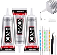 3 PCS 110ml B7000 Glue Clear with Precision Tip, Bedazzling Glue, Rhinestone Glue Set, Craft Glues with 5-Point Pen Tool, Crayon, and Tweezers, Craft Glue is Used for Nails, Jewelry, Shoes