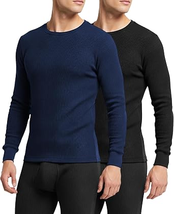 Andrew Scott Mens Traditional Waffle Thermal Long Sleeve Shirt