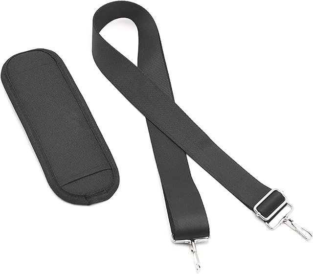 Azarxis Replacement Shoulder Strap with Thick Soft Pad Adjustable Crossbody Webbing Padded Belt for Messenger Bag Laptop Computer Briefcase Luggage Duffel Bag Sport Bag Camera Bag Guiter (Black)