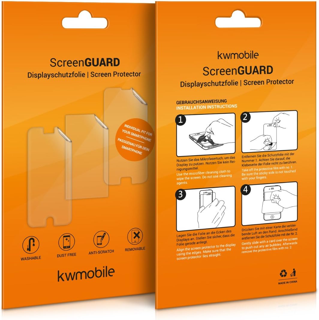 kwmobile Set of 3X Back Covers Compatible with Apple iPhone 7 Plus/iPhone 8 Plus - Back Screen Protector Pack Transparent Protective Films