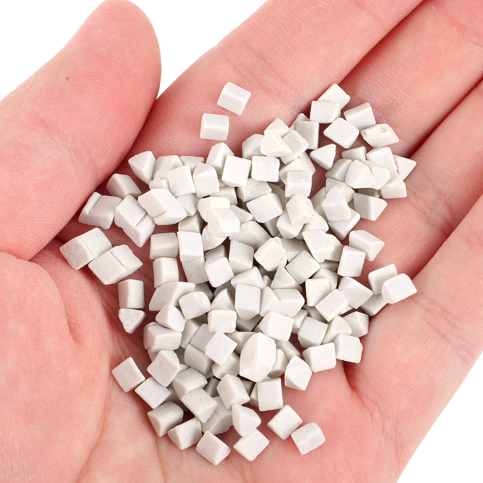 Mezzi Abrasivi Triangolari in Ceramica Bianca da 4mm per Lucidatura 1kg, per Burattatrici Vibranti e Limatura di Pietre Superfici Migliorate e Riduzione Rottura