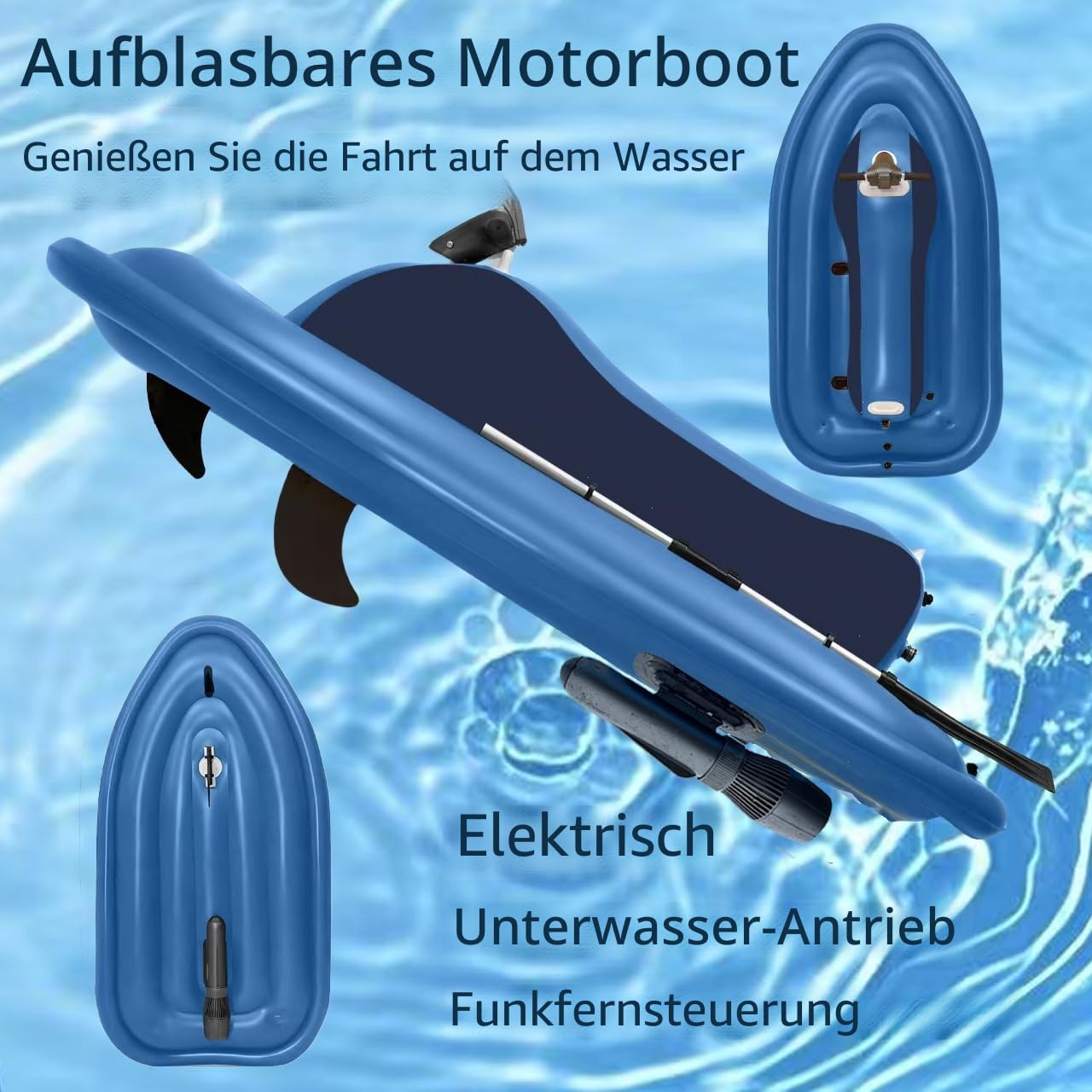 G camolech Sommer-Elektromotorboot, Jet-Ski, aufblasbares Boot mit 500 W Kajak-Elektromotor, 10000 mAh Akku-Kapazität, SUP-Motor, Unterwasser-Scooter, für Erwachsene und Kinder, Tauchen