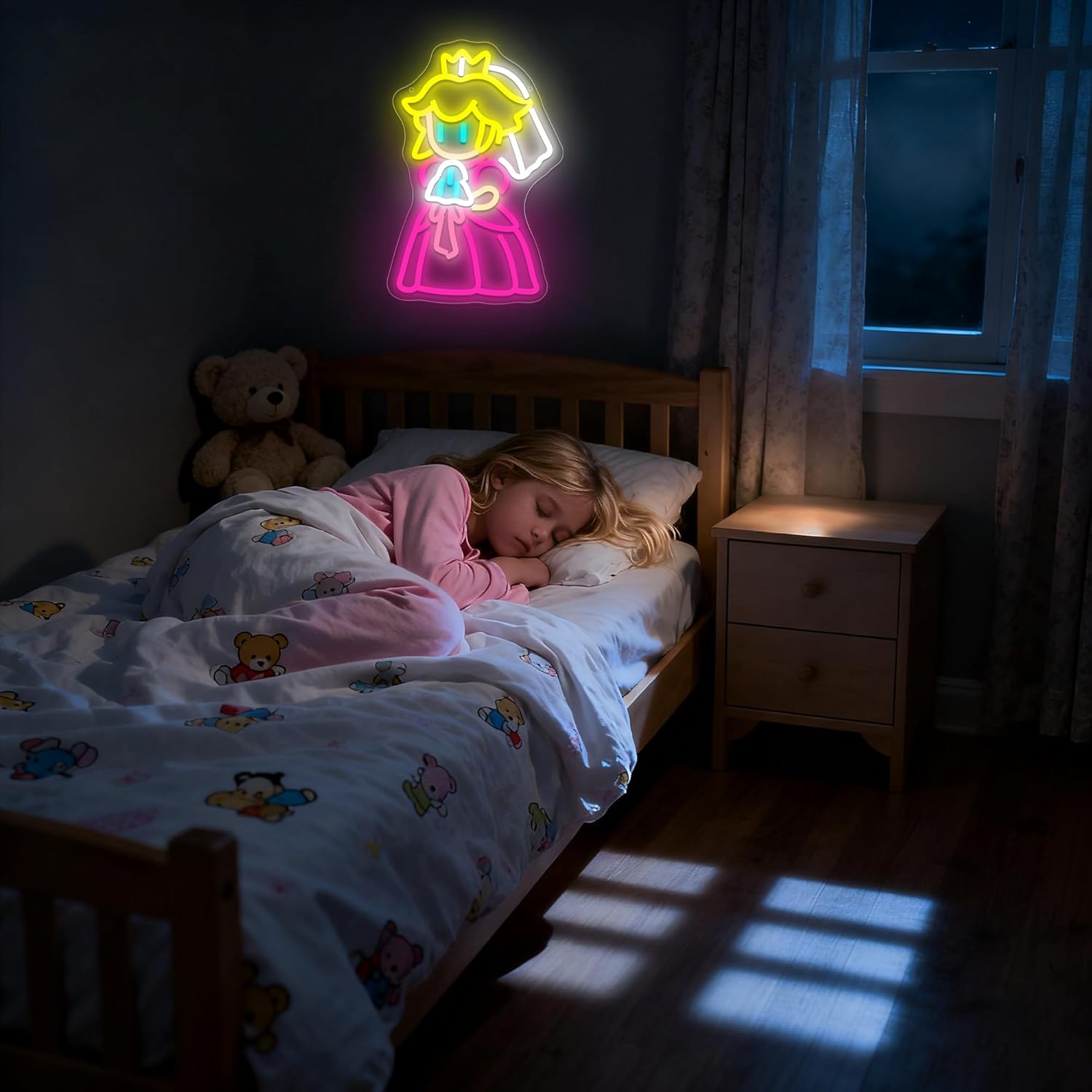 Princess Neon Sign for Wall Decor Dimmable Peach Neon Light for Bedroom Game LED Light for Girls Nursery Living Room Cute Fairy Tale Princess Decor Birthday Gift for Kids Size14.3 * 9.4In (P319)