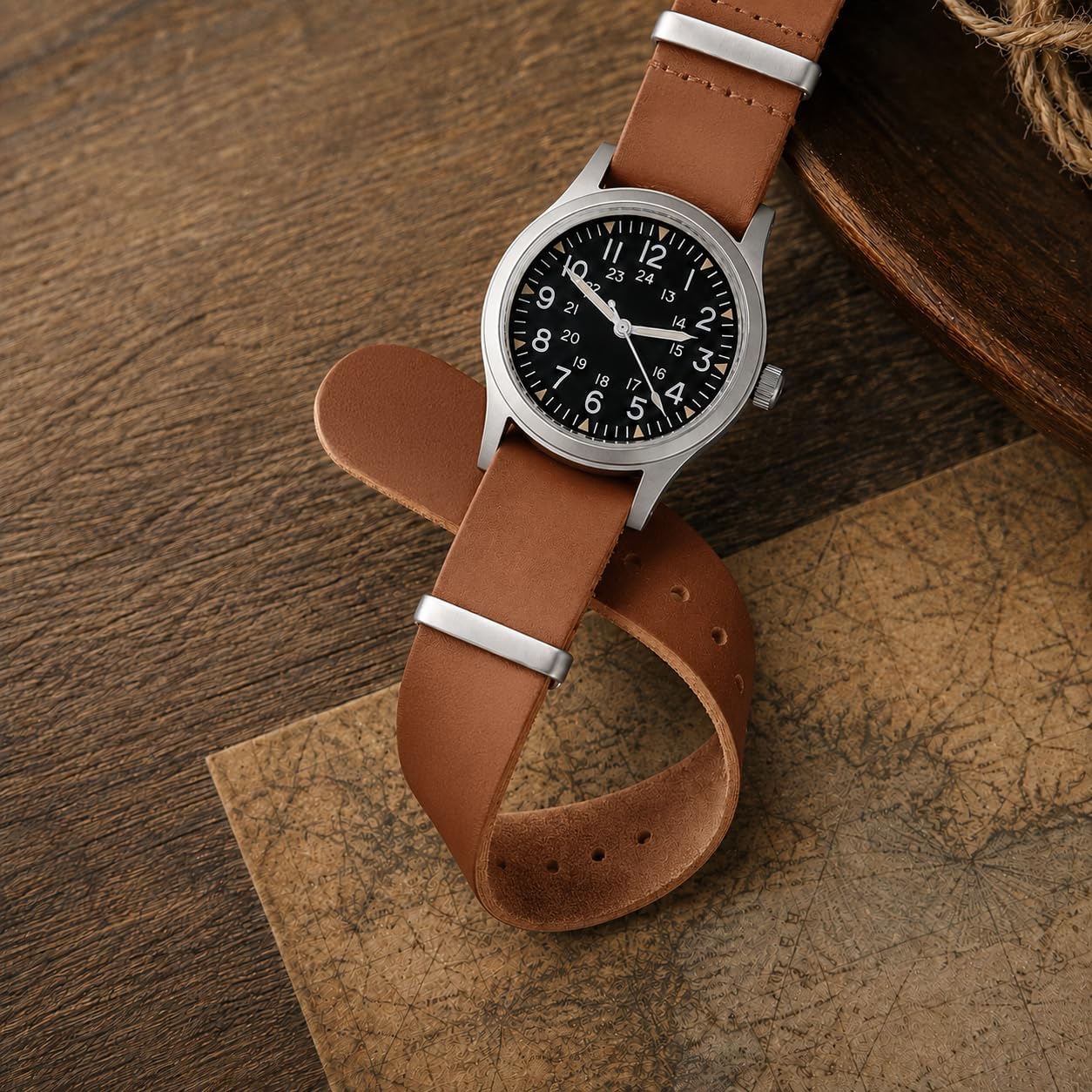 Getalia Italian Vegetable-Tanned Full-Grain Leather Watch Band, 18/20/22mm