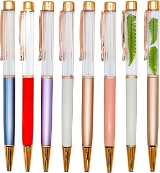 12 PCS Fillable Empty Tube DIY Pen Floating Ballpoint Pen Black Ink