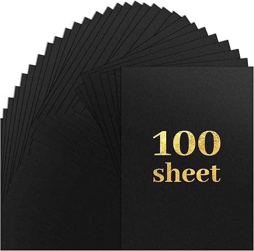 100 hojas de papel de cartulina negra de 8.5 x 11 pulgadas de grosor, 75 libras, 200 GSM, papel negro pesado para invitaciones, fabricación de