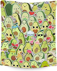 Blanket for Girls - 50"x60" Cute Avocado Throw Gifts - Colorful Soft Fuzzy Blankets for Bed, Couch & Living Room