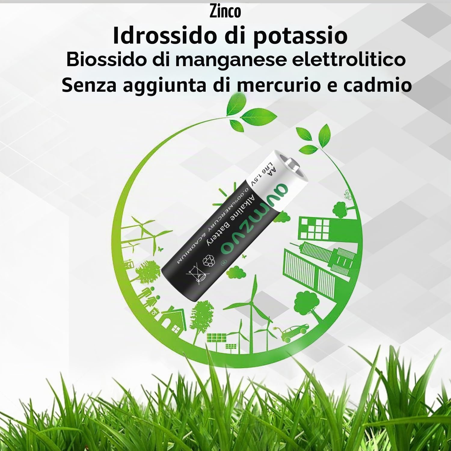 Batterie AA 200 pezzi, LR6 1,5 V Alcaline, potenza duratura, potente, può essere utilizzato per giocattoli, sveglie e altri dispositivi elettronici【10 anni di garanzia】