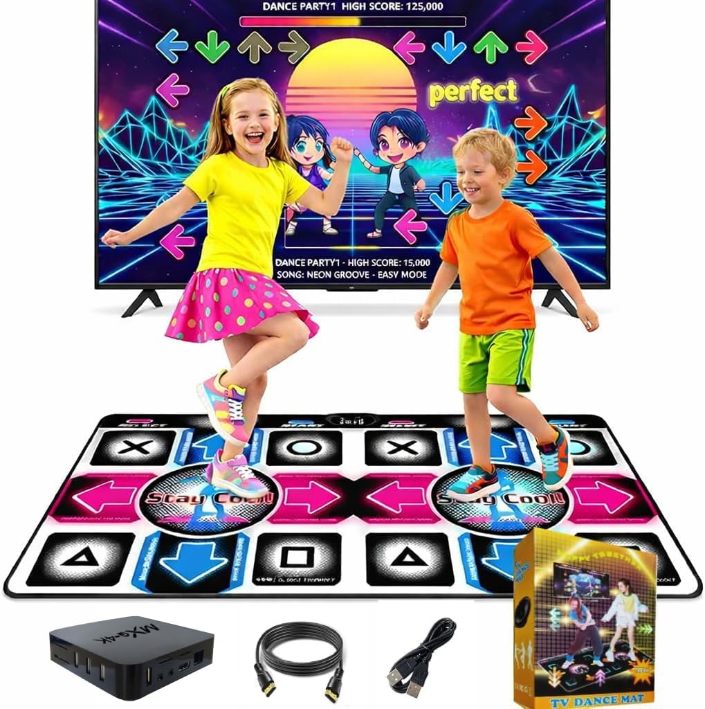 Dance Mat for Kids,Dancing Mat for Family with Interactive Dance Pad Games, HD Plug & Play TV Dance Game Console, for Kids,Birthday Gift for Girls