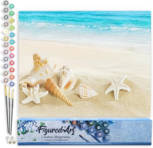 Vista 578 de Figured'Art - Juego de pintura por números, lienzo enrollado sin marco, para manualidades, para adultos, 16 x 20 pulgadas, jarrón de peonías