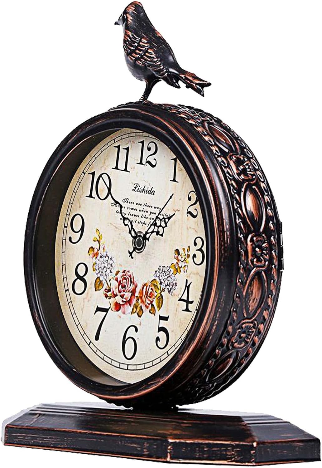 rnuie Mantel Clock, Large Vintage Desk Clocks for Living