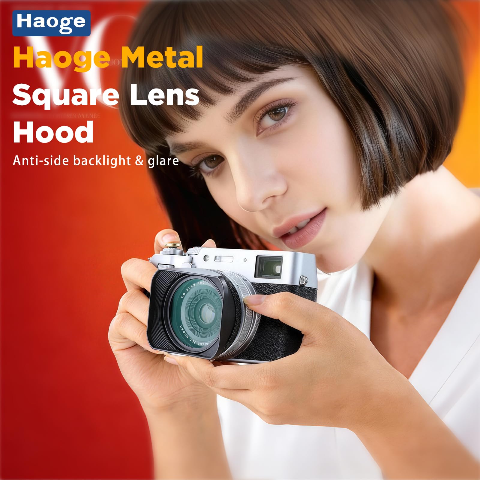 Amazon | Haoge LH-X200B スクエアメタルレンズフード 49mmアダプター
