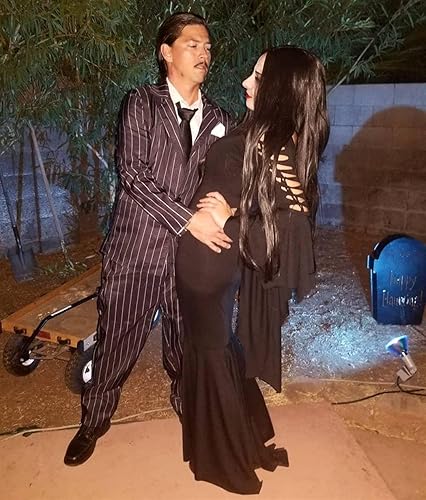 Miniatura 3 de Mildiso Pelucas negras extralargas de 40 pulgadas para mujer, pelucas de cabello lacio negro natural para fiesta de Halloween M086