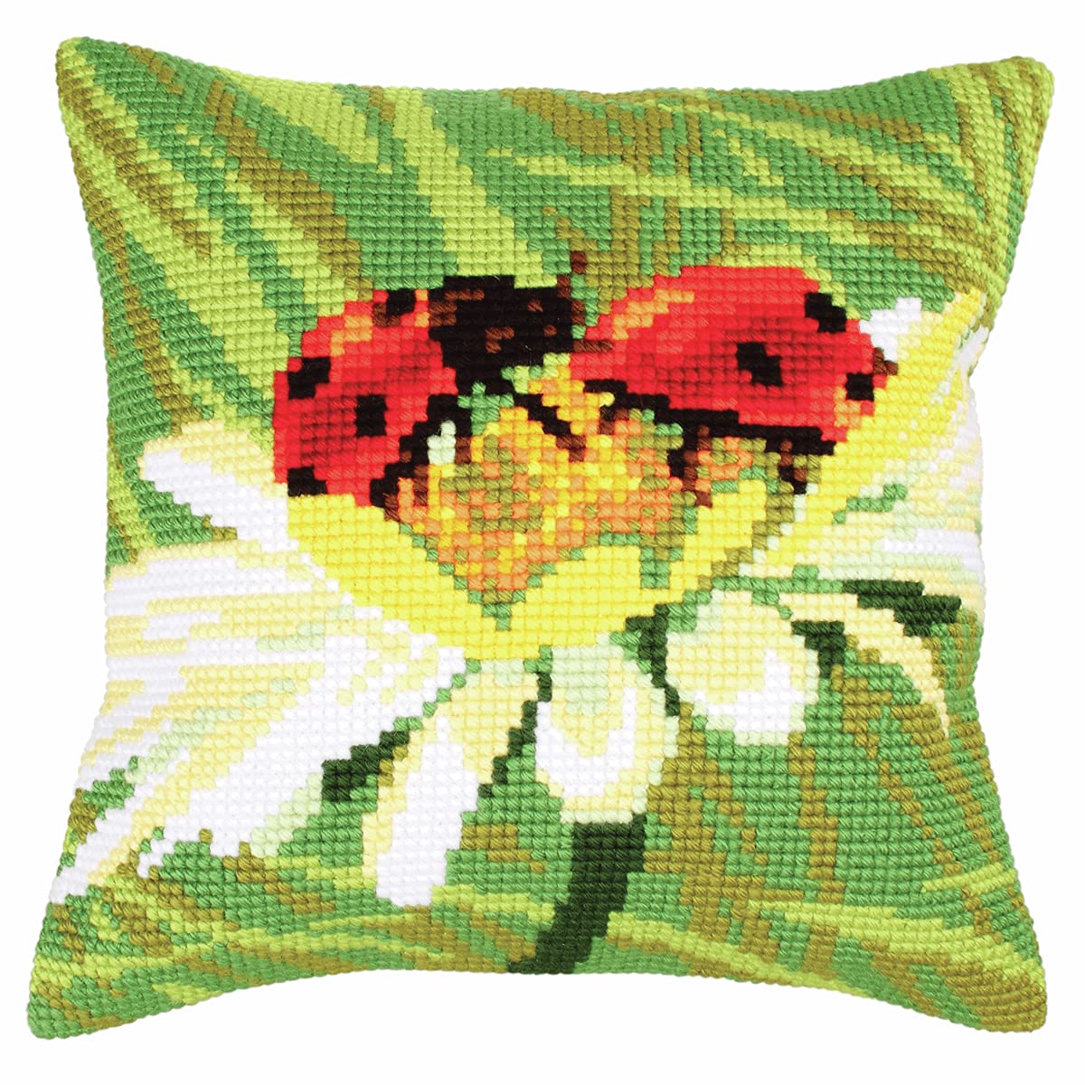 Kit de coussin gros trous Coccinelle sur Camomile Collection D'Art en coton 50x45 cm