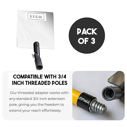 Miniatura 16 de Espejo de inspección Flex Vue con adaptador roscado, 3.5 pulgadas x 6 pulgadas