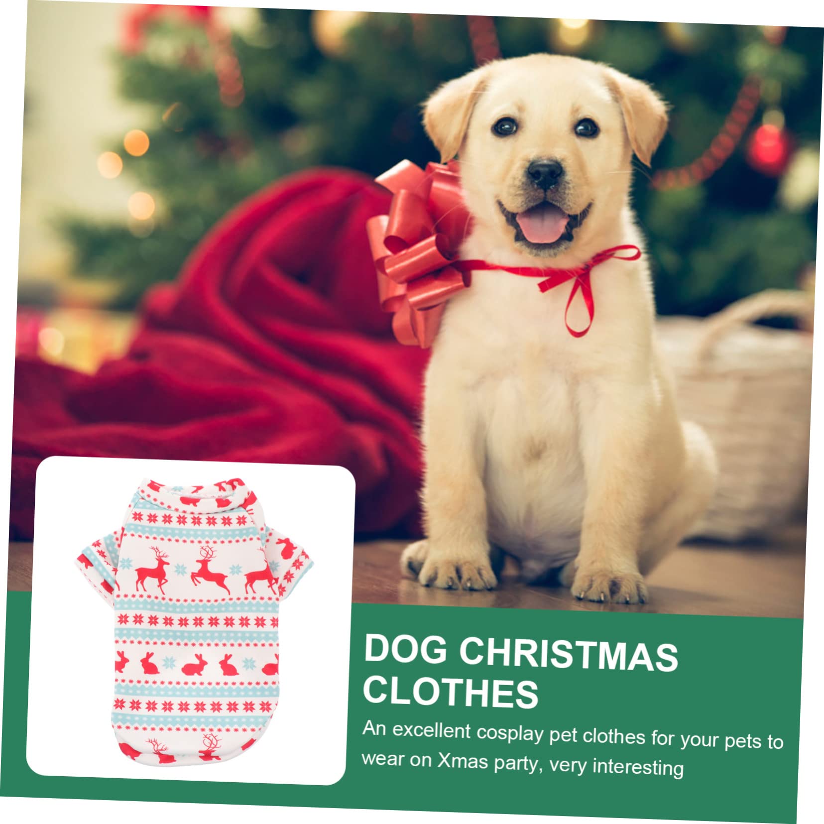 HEMOTON 1pezzi Vestito Di Natale Per Cani Abbigliamento Natalizio Per Animali Domestici Costume Per Cani Vestiti Per Animali Domestici Realizzato in Materiale Di Buona Qualità Design Sempl