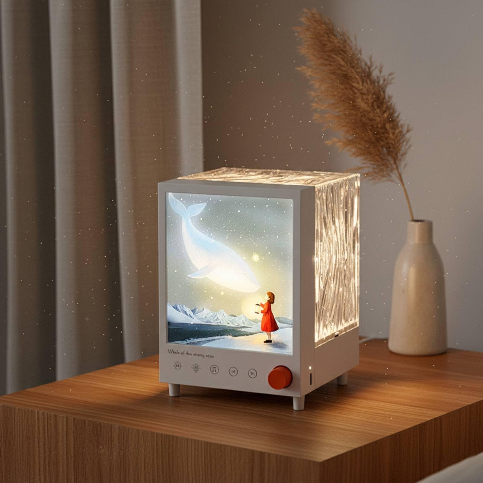 Projecteur avec Haut-Parleur Bluetooth Bruit Apaisant Projecteur D'ambiance Apaisant Lampe Chevet pour Enfants, Chambre à Coucher, Relaxation, Bureau