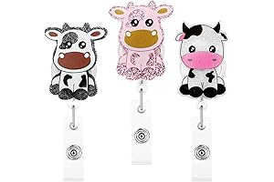 Cow Lanyard Badge Reel Retractable Badge Holder with Cow Pattern