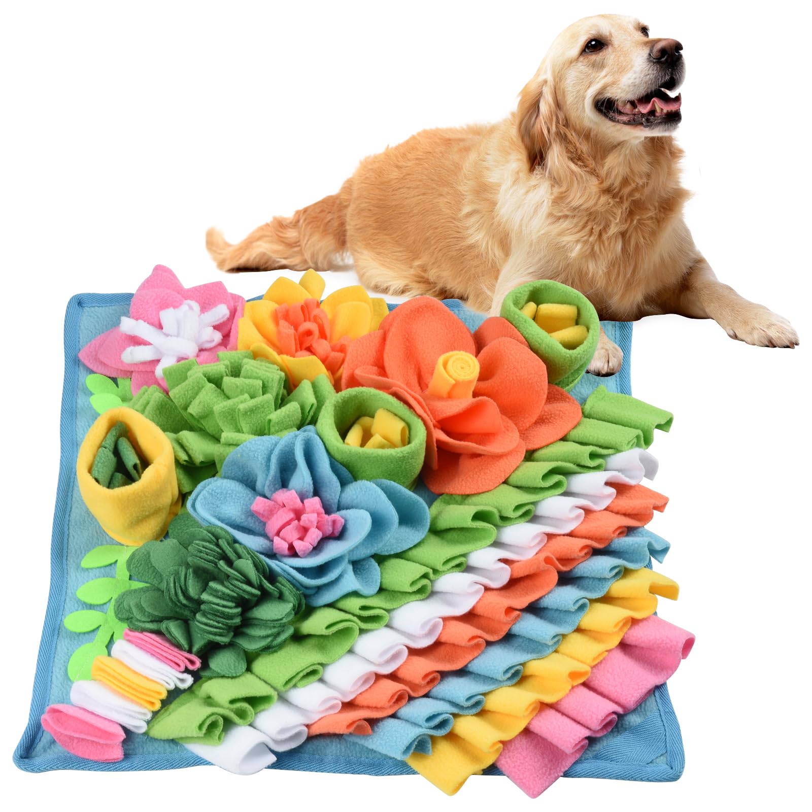 Romon Tappeto Olfattivo per Cani – 40x40 cm, Tappeto per Cani in Pile Colorato, Gioco Interattivo per Cani, Gatti e Conigli, Antiscivolo, Lavabile e Pieghevole
