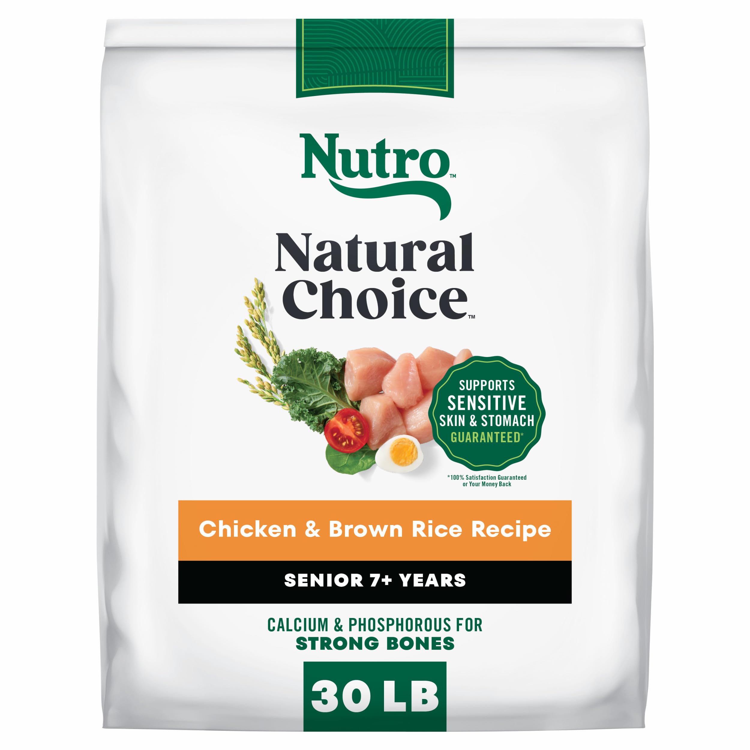 Nutro Natural Choice Senior Dry Dog Food, Chicken & Brown Rice, 30 lb