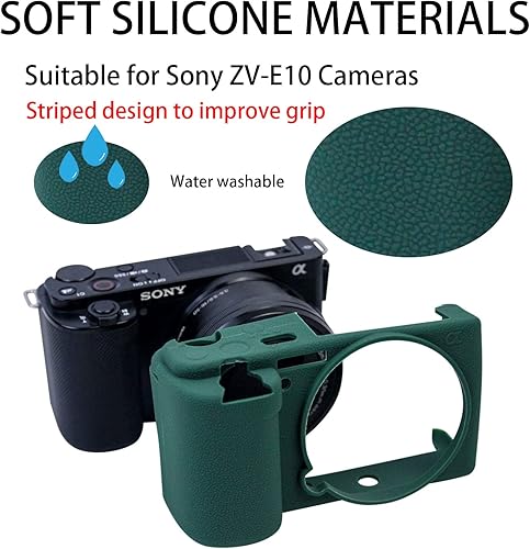 Miniatura 2 de Easy Hood ZV-E10 Funda para cámara, funda protectora de goma de silicona suave para cámara digital Sony ZV-E10 ZVE10, protección de la funda de la