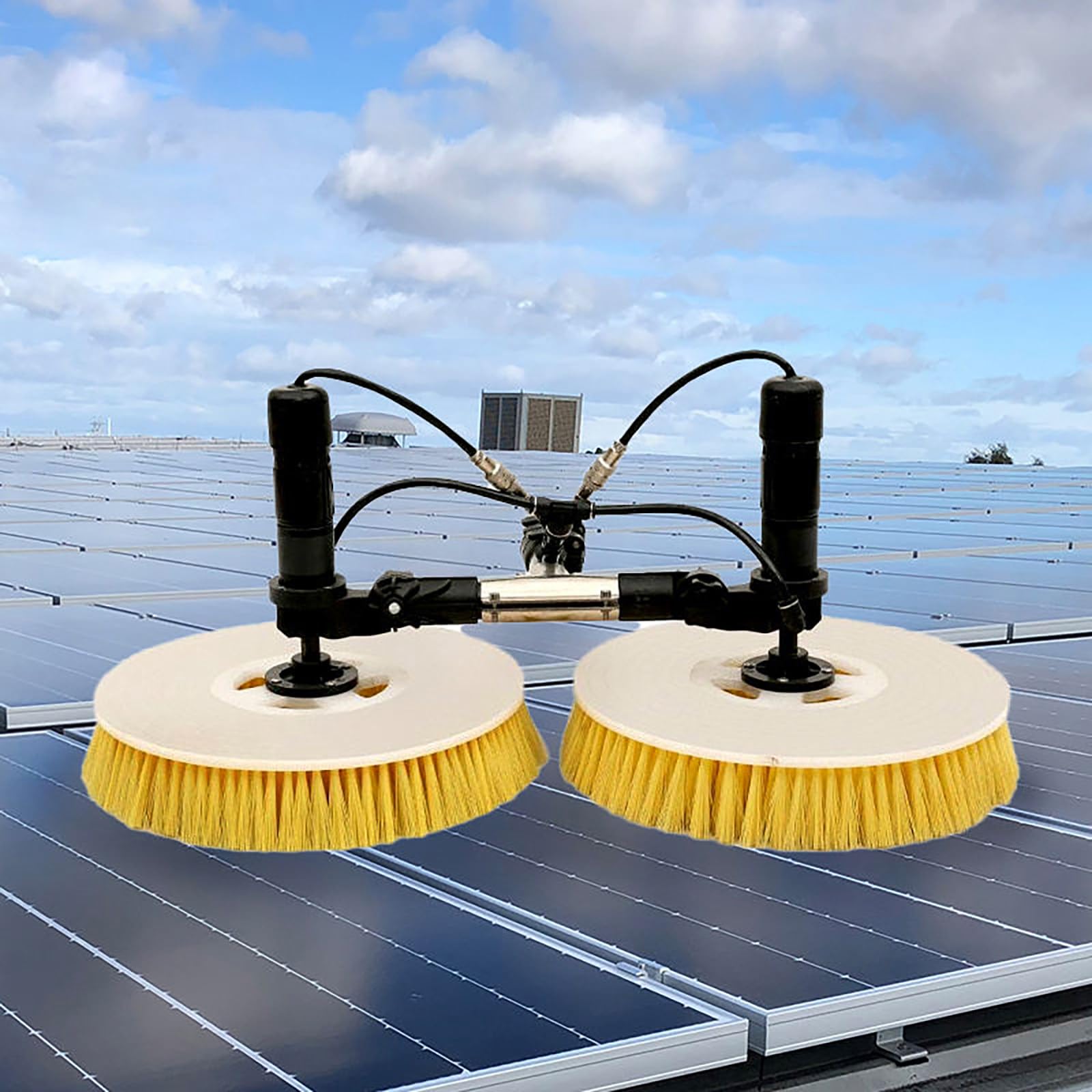 HADECOLL Efficient Solar Panel Cleaning Brush - Lightweight Photovoltaic Pv Panel, 5.5M Long Telescopic Pole, Removes Dust & Debris Easily,3.5M