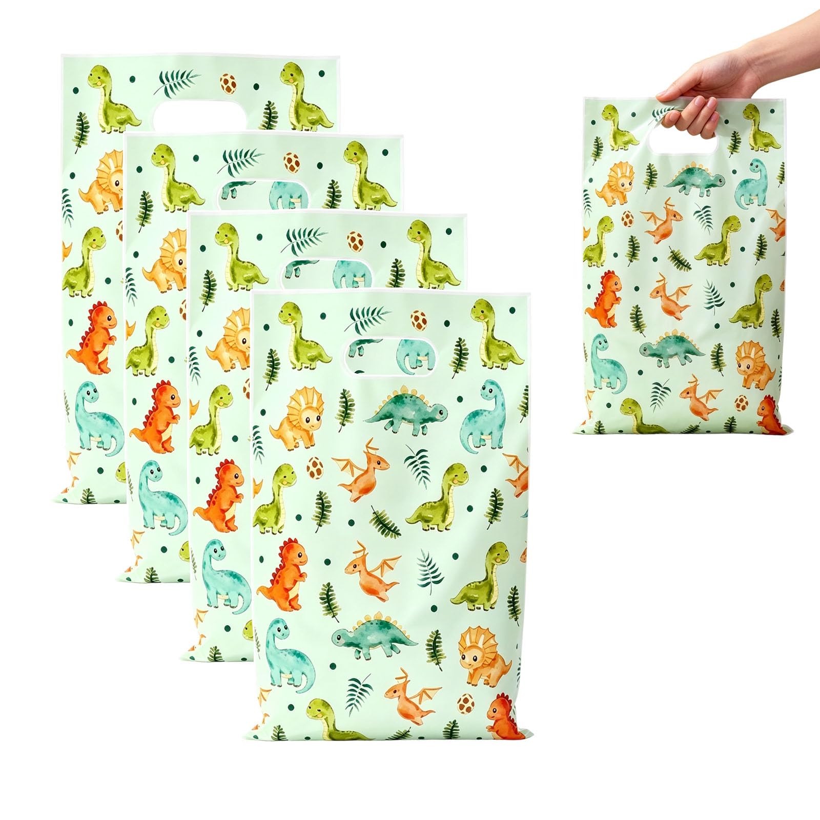 50PCS Dinosaur Party Bags, Dinosaur Gift Bag, Dino Party Bags, Reusable Animal Dino Gift Bag with Handles for Sweets Small Presents and Dinosaurs Themed Partys Decoration