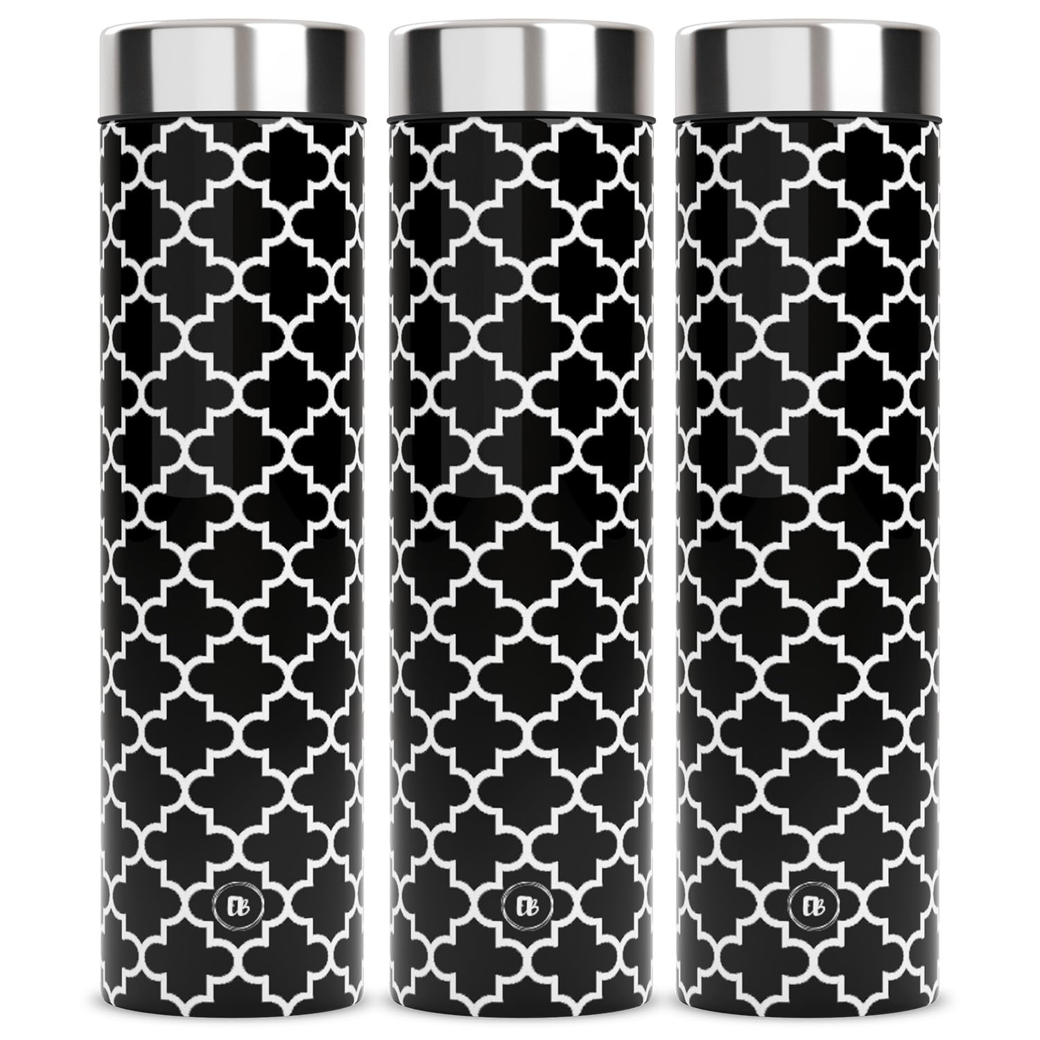 EB-Everything Beautiful Stainless Steel Water Bottle Pack of 3 Bottles For Office Home School Fridge Gym Refrigerator, Suitable For Men Women Kids Boys & Girls (750ml, Smooth Black Moroccan) (B0D6C6S2JV) Amazon Price History, Amazon Price Tracker
