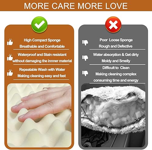 Miniatura 5 de Cama ortopédica para perros pequeños, estilo tostado, lavable, antideslizante, cama para mascotas para perros y gatos, para cachorros y gatitos,