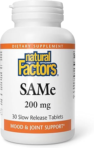 Natural Factors - Mismo 200 mg, apoyo para las articulaciones y el estado de ánimo, 30 tabletas con recubrimiento entérico