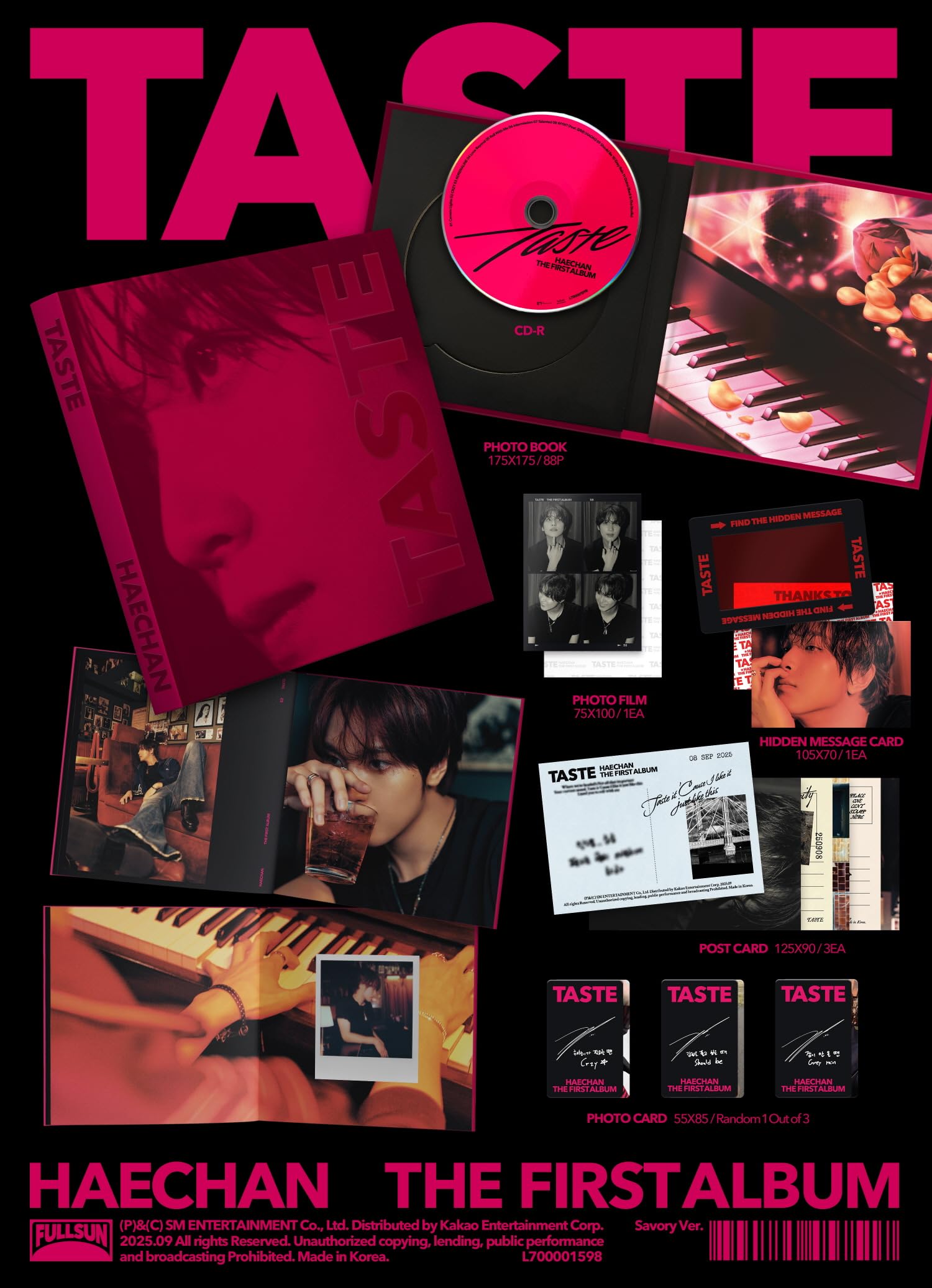 N'CT Haechan TASTE 1st Album with Tracking Sealed (Full Set(Tin