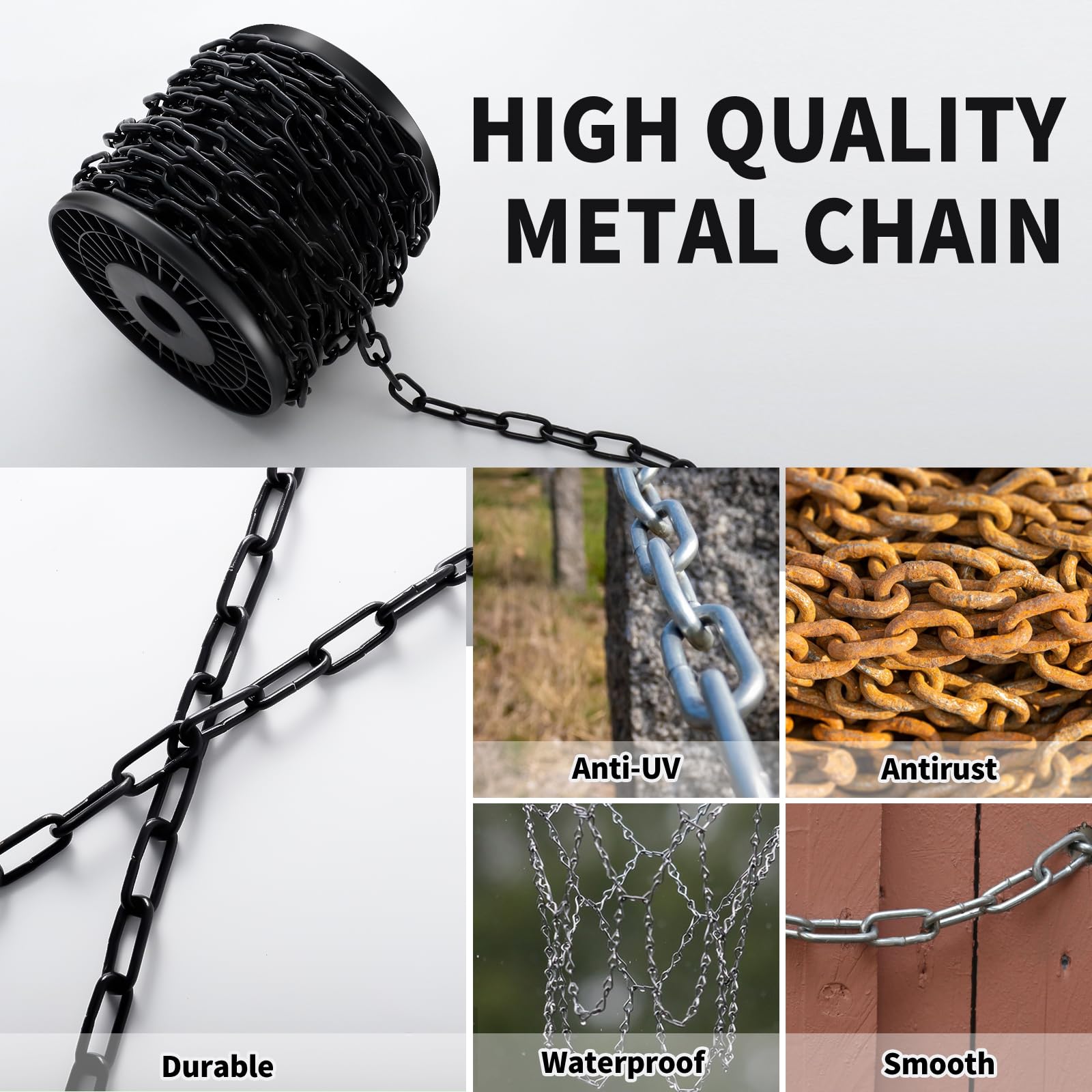 Black Chain for Lighting Fixtures - 50ft -4