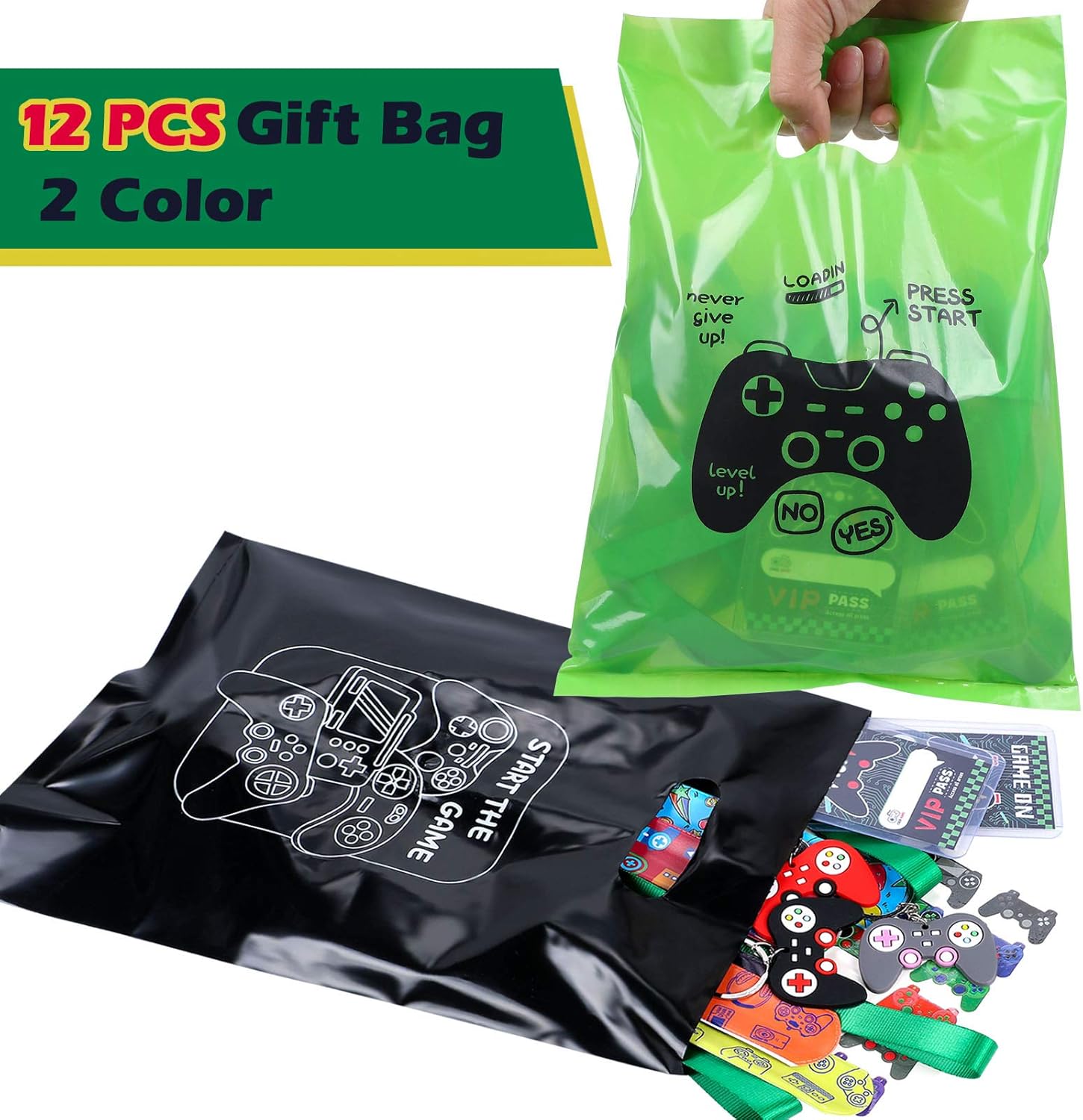 Golray 94pcs Video Game Party Favors with VIP Pass Gamer Slap Bracelets Keychain Tattoos Party Bags Kids Boy Gaming On Themed Birthday Party Supplies Candy Rewards Treat Pinata Gift Goodie Bag Fillers : Toys & Games