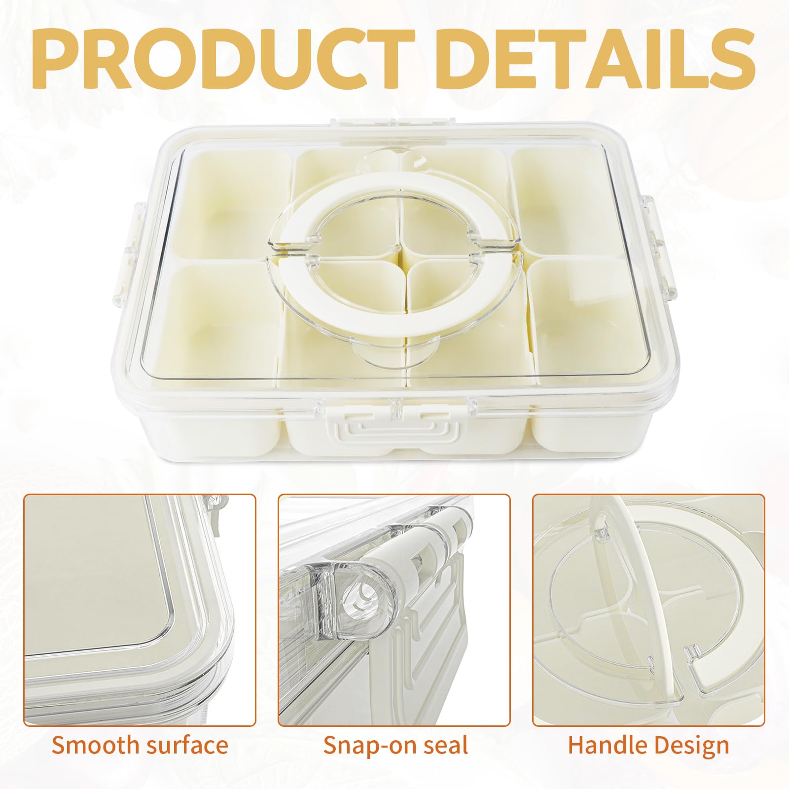Snack Box Con 8 Scomparti Piatto per Snack Con Coperchio