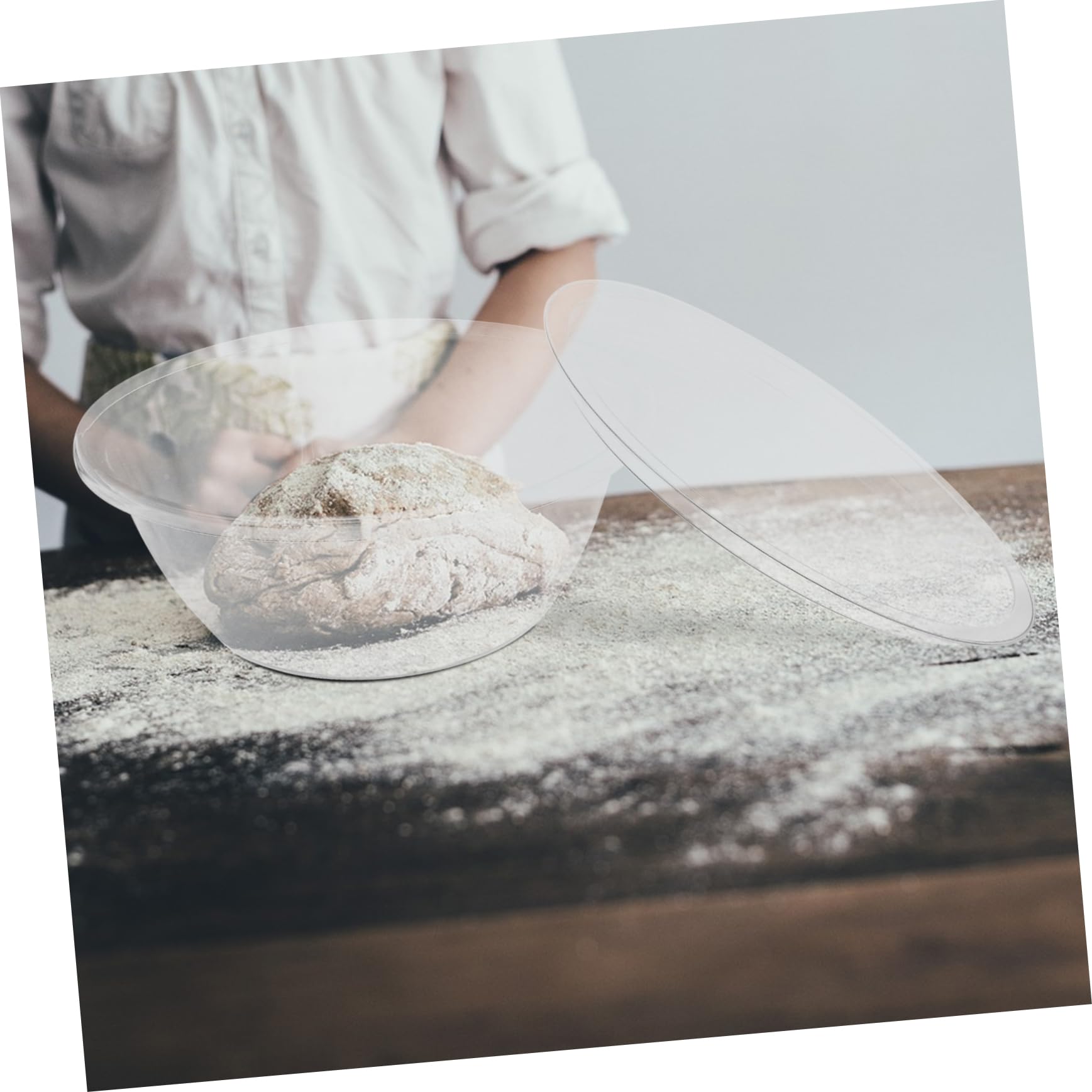 Alipis Bol Grande de Plástico con Tapa Transparente y Resistente Deformación Multiusos para Amasar Preparar Ensaladas y Almacenar para Cocina Familiar