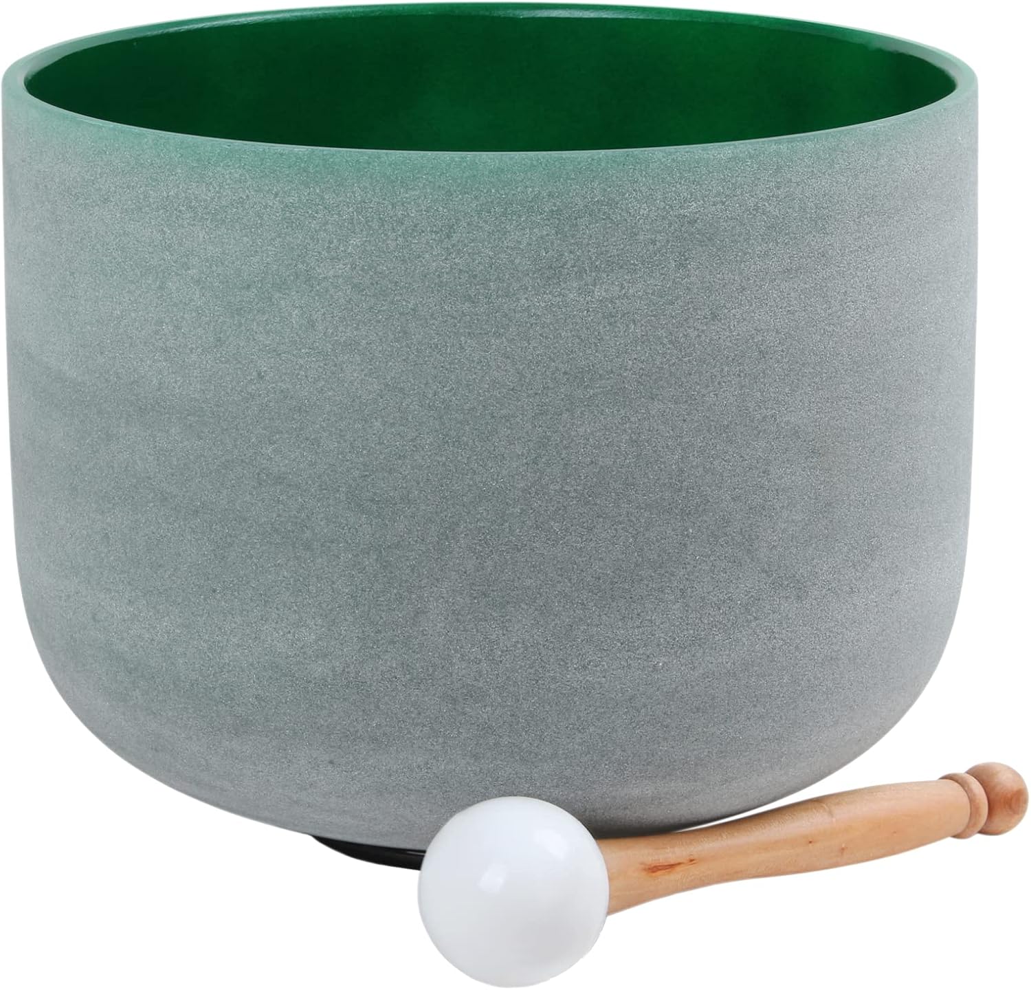 Crystal Singing Bowl 432hz 8 Inches Perfect Pitch F Note with O-ring and Silicone Striker For Yoga and Meditation and Sound Therapy (green 432hz F note)
