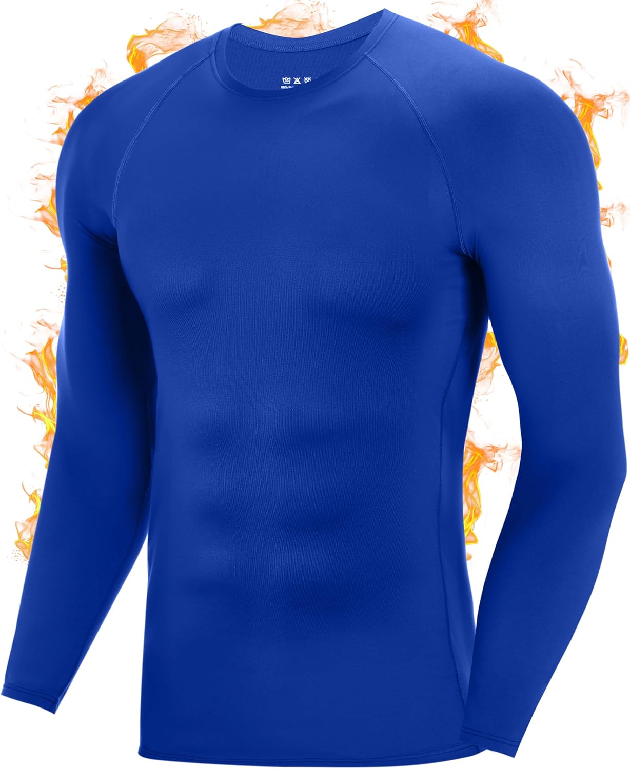 Roadbox Men's Thermal Compression Shirts, Long Sleeve Fleece Lined Undershirt, Cold Weather Workout Athletic Base Layer Top