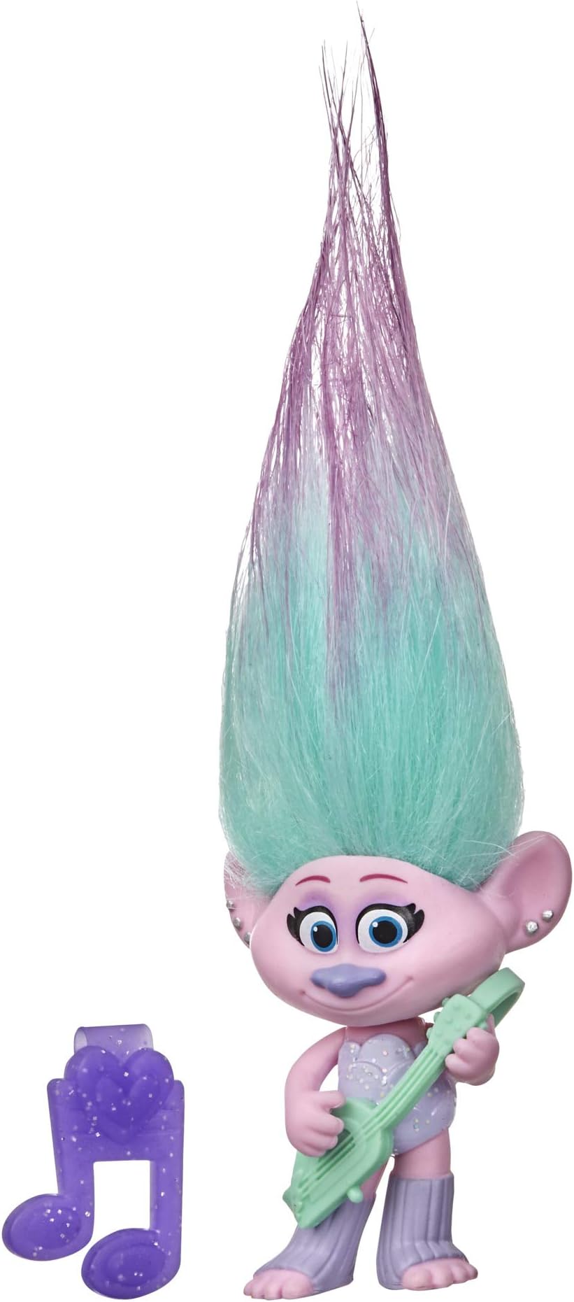 DREAMWORKS TROLLS World Tour Miniature Toy Figure with Musical Instrument Accessory - Satin