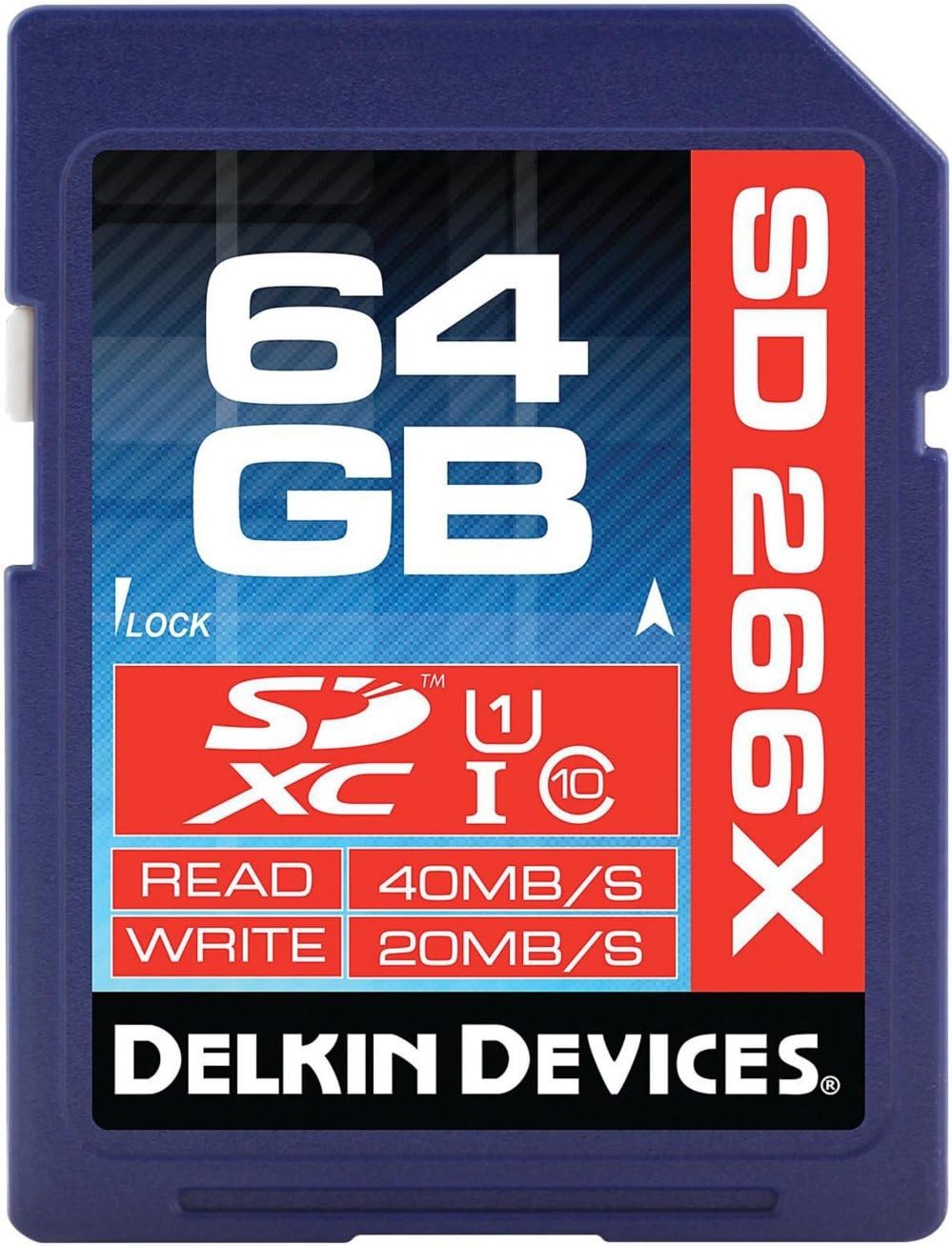 Delkin 64GB SDXC 266X UHS-I (U1) Memory Card(DDSD26664GB-A)
