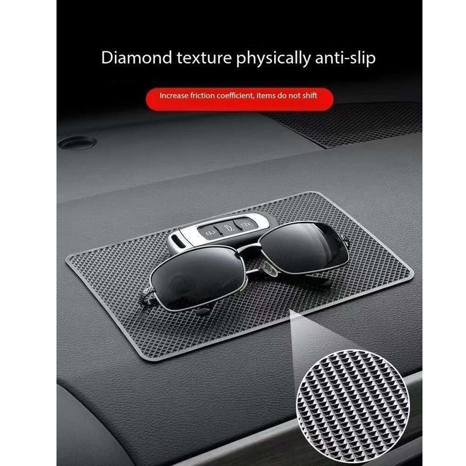 Tappetino Antiscivolo per Cruscotto Auto, per MG ZS Hybrid+ Luxury (2025) Tappetini Adesivi Riutilizzabile, Mat Telefoni Occhiali da Sole