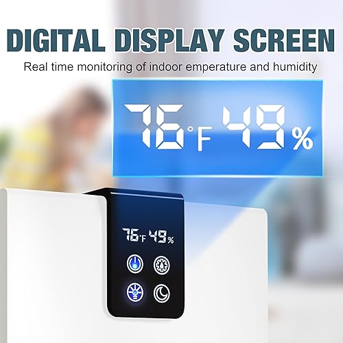 Miniatura 3 de PSOS Deshumidificadores, deshumidificadores de 98 onzas para sótano, deshumidificador silencioso para el hogar con 2 modos de funcionamiento,