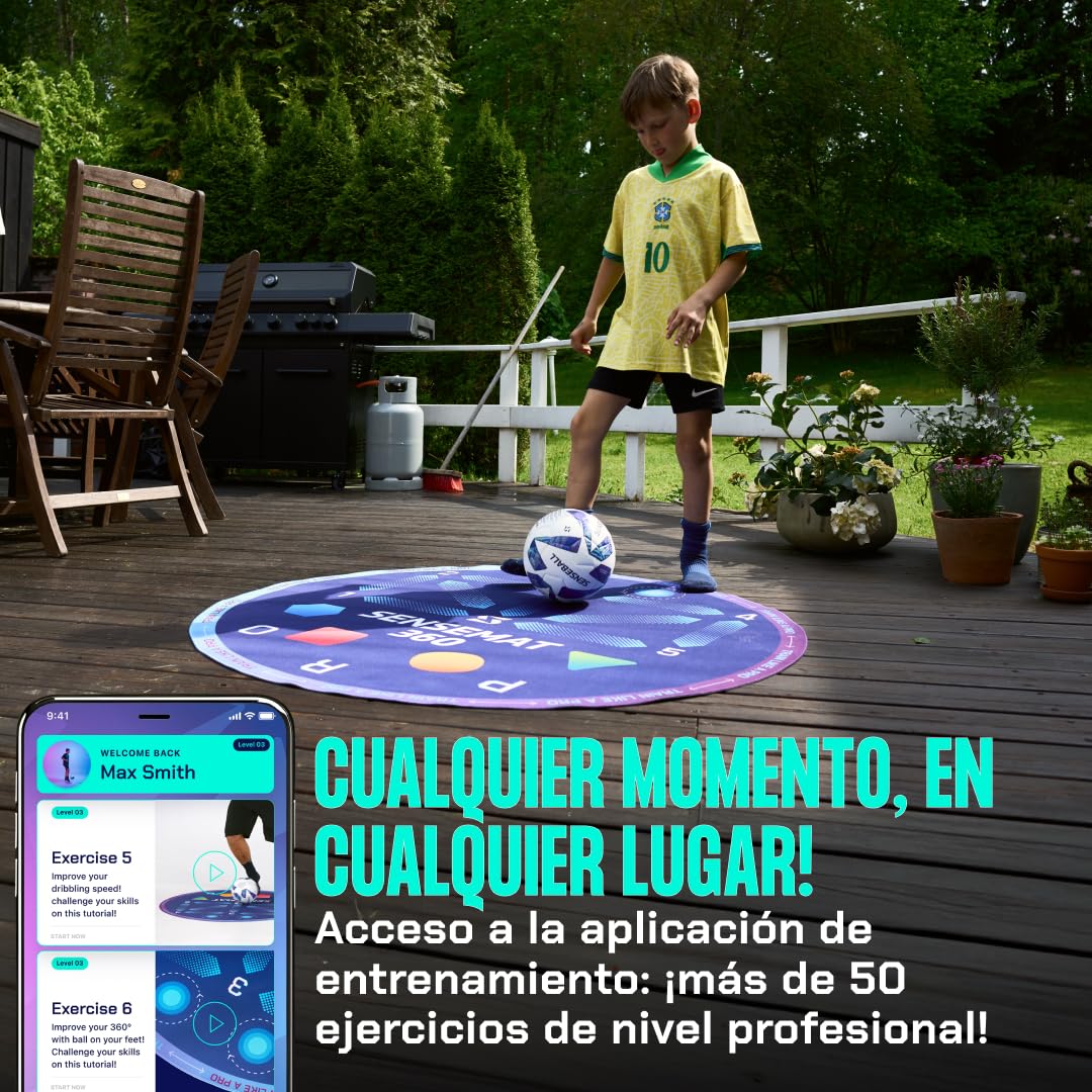Sensemat - Tapete de entrenamiento de fútbol 360 grados | Alfombrilla de entrenamiento antideslizante con diseño de 360 grados | Entrenamiento de fútbol | Fuerza y coordinación para todas las edades y