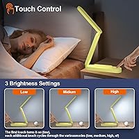 Vista 2 de LED Desk Lamp for Office Home & Battery Operated Lamp Rechargeable Lamp Foldable & Portable Light, LED Desk Light Strip, 3 Brightness Dimmable Small